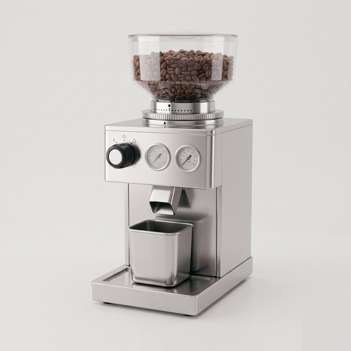 Moedor de café de bancada com moega de grãos