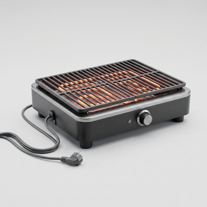 Grelha elétrica de mesa para churrasco em apartamento