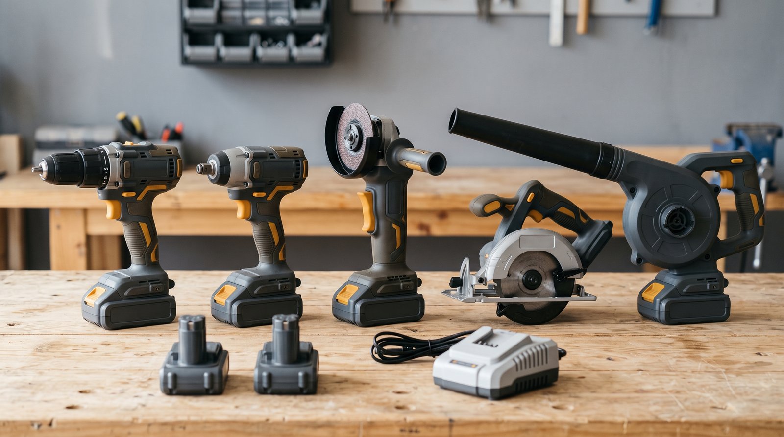 The customer buys the first tool. It is the battery that sells the other seven