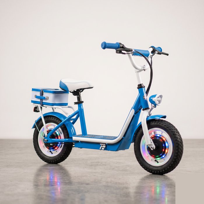 Patinete elétrico infantil com luzes coloridas