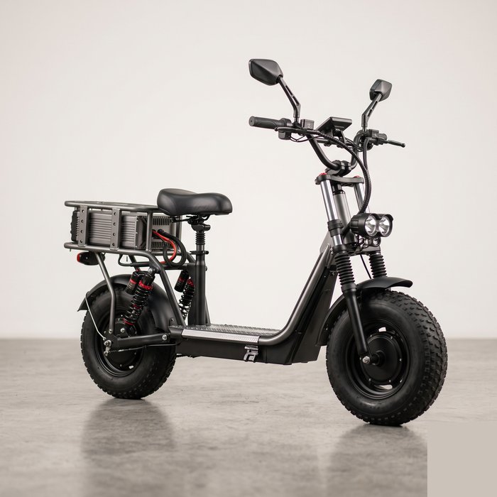 Patinete elétrico off-road de pneu largo e suspensão reforçada