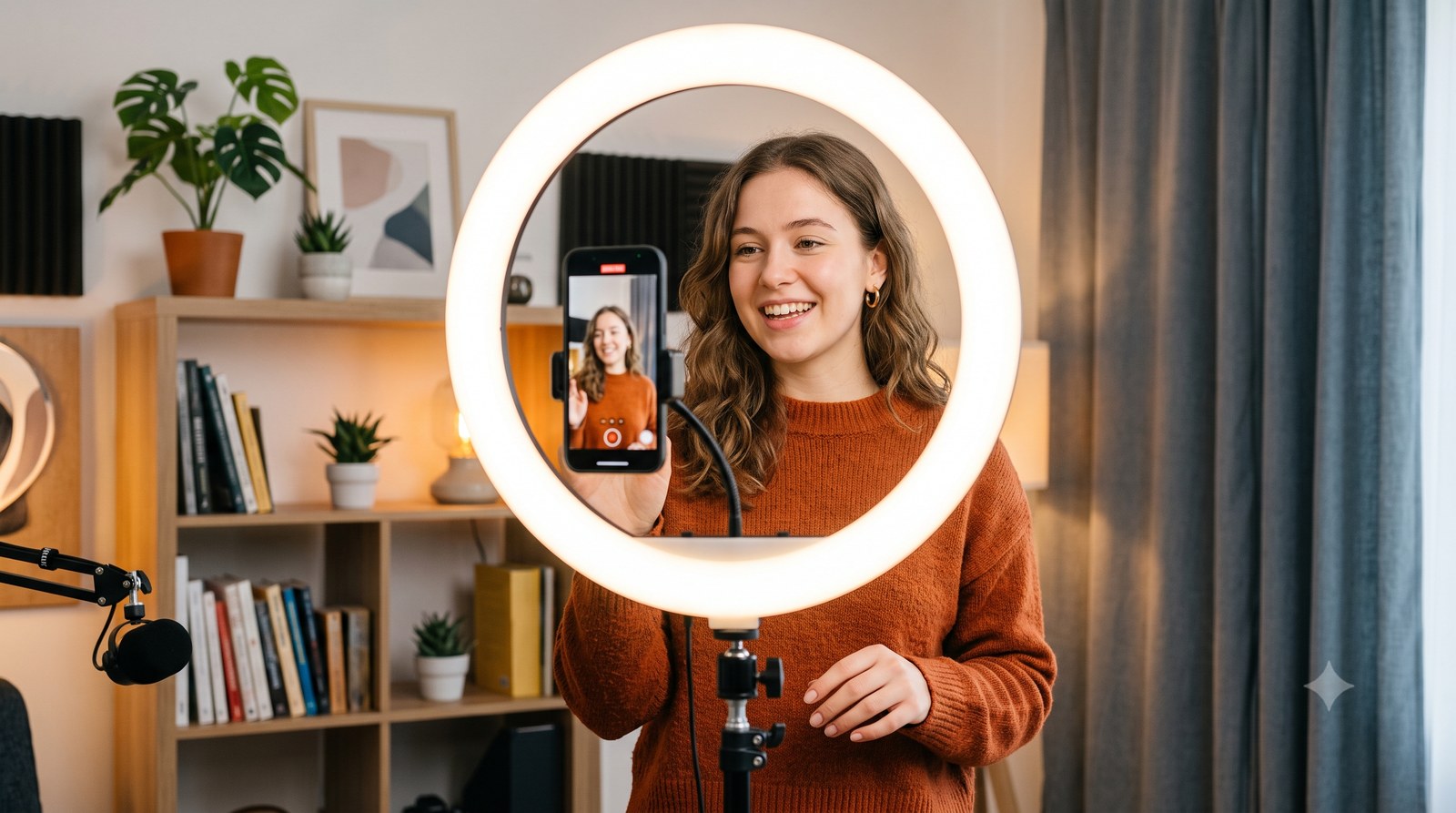 Ring light e iluminador para creators