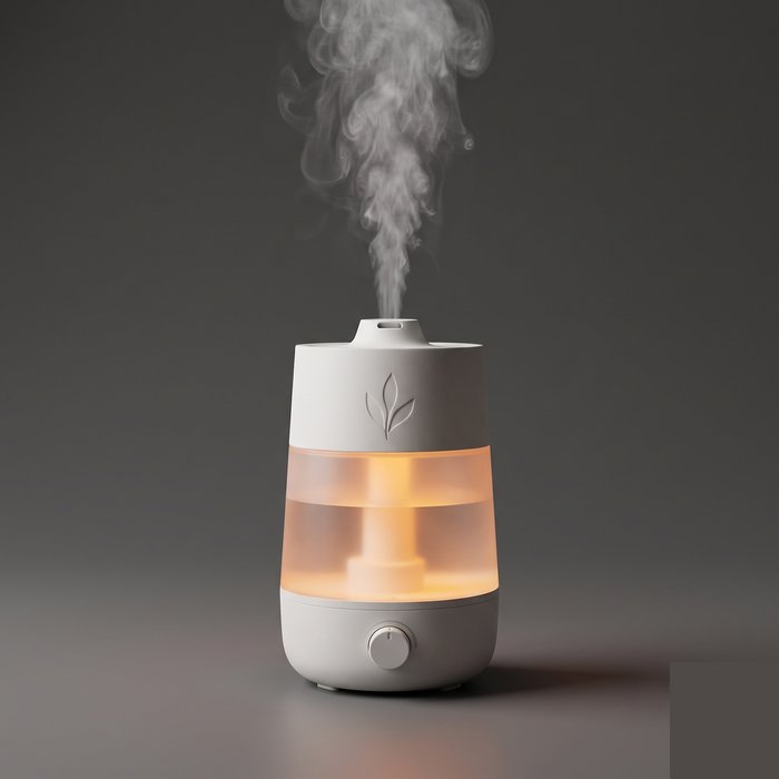Difusor de aromas com luz ambiente colorida e efeito de chama LED